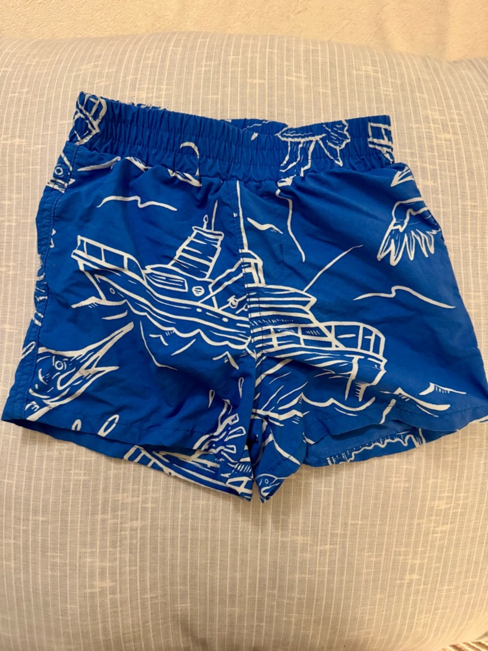 Columbia Blue Nautical Print Swim Shorts